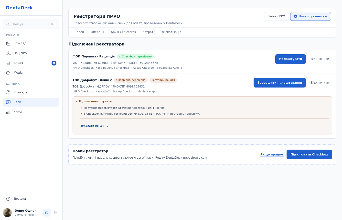 Підключені реєстратори пРРО
